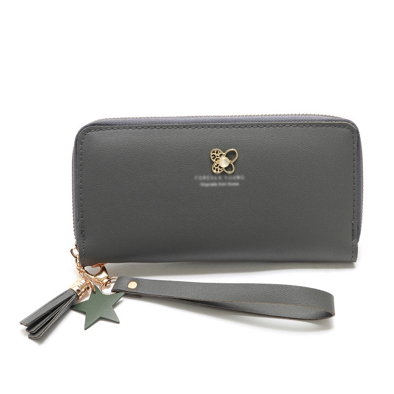 Korean Mid-length Four-leaf Zipper Multi-card Wallet