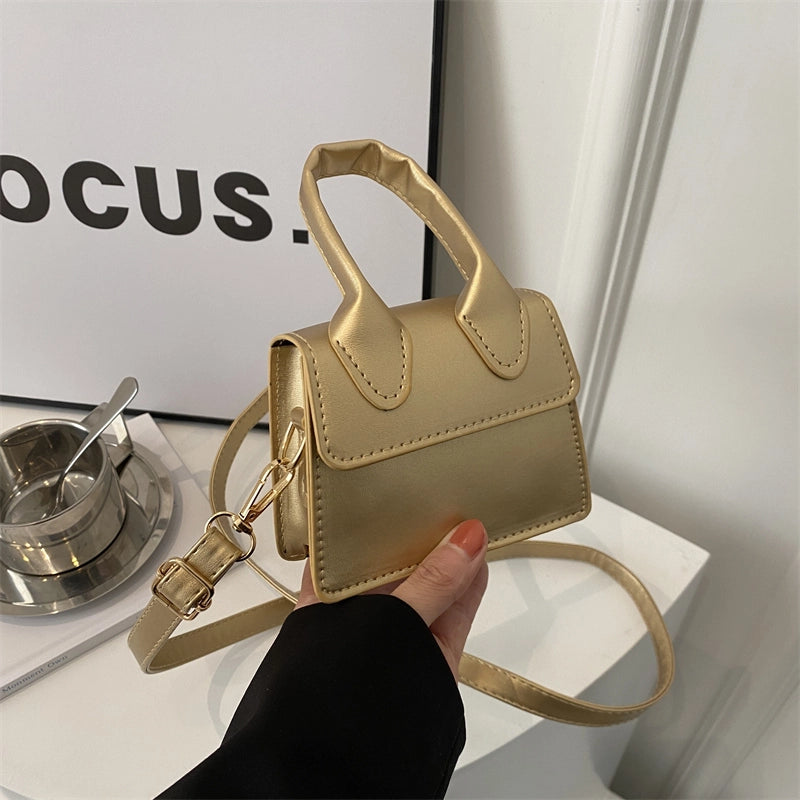 Women's Small Pu Leather Solid Color Cute Basic Flip Cover Crossbody Bag