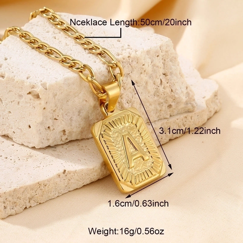 Casual Minimalist Letter 304 Stainless Steel 18K Gold Plated Pendant Necklace