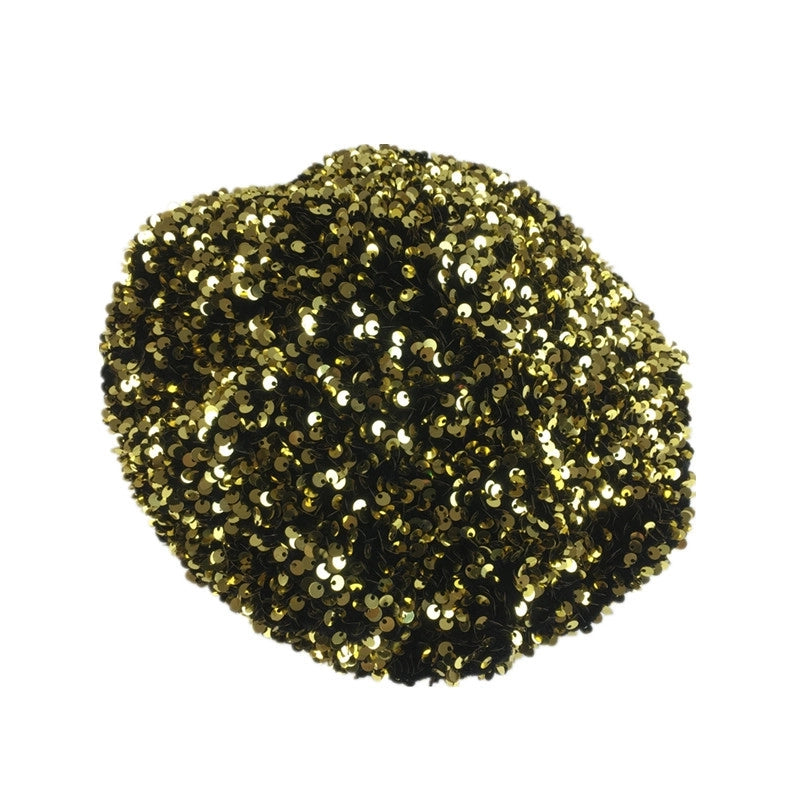 Korean Style Fashion Net Red Gold Velvet Sequined Beret Women's Autumn And Winter Fashion Temperament Painter Hat Beret