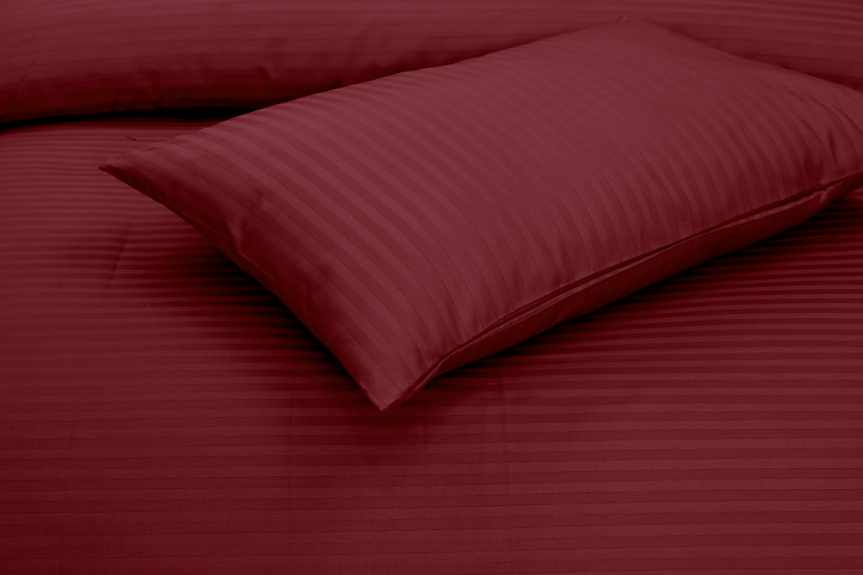 Maroon Stripe-Bed Sheet Set