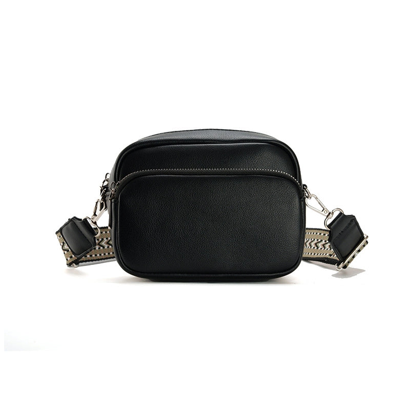 Women's Pu Leather Solid Color Basic Square Zipper Crossbody Bag