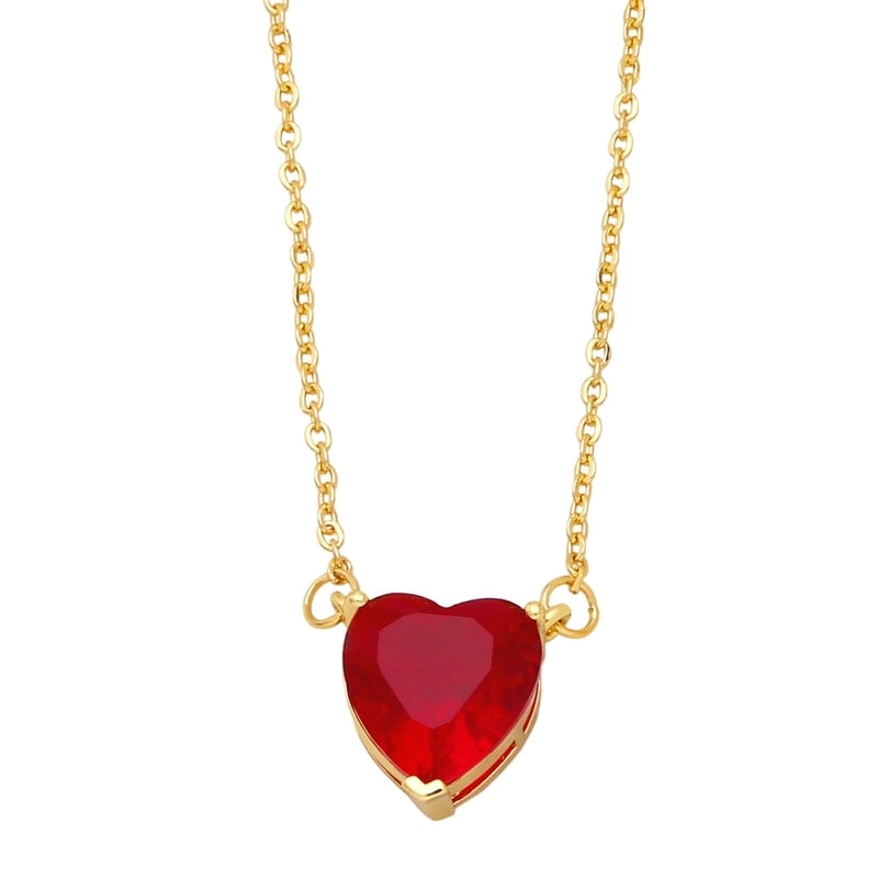 Copper Cable Chain Heart Shape Pendant Necklace