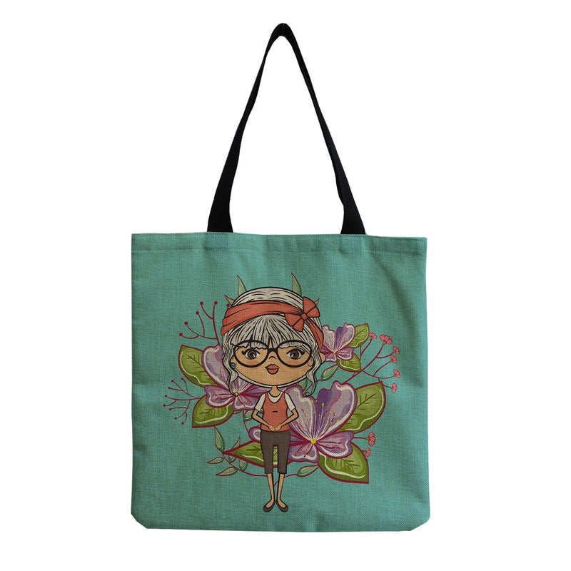 Women's Cotton And Linen Multicolor Vintage Style Vacation Square Open Shoulder Bag
