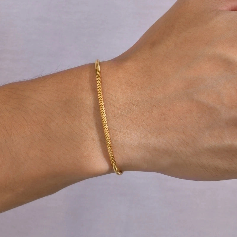 Minimalist Solid Color 201 Stainless Steel Bracelets In Bulk
