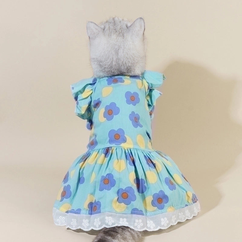 Pastoral Cotton Flower Pet Clothing