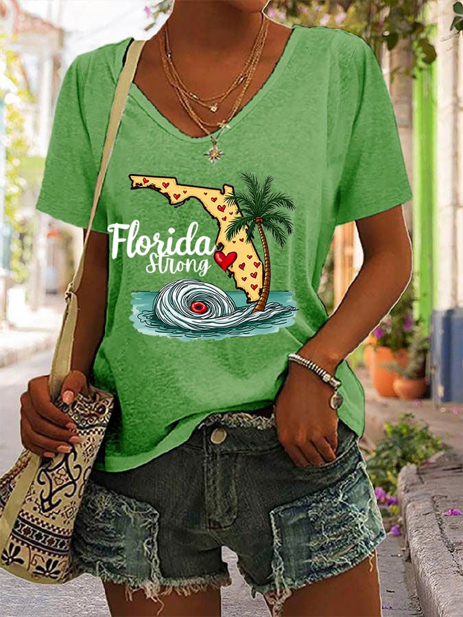 Women's Florida Strong Casual V-Neck T-Shirt