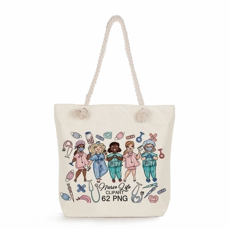 Women's Classic Style Nurse Canvas Shopping Bags