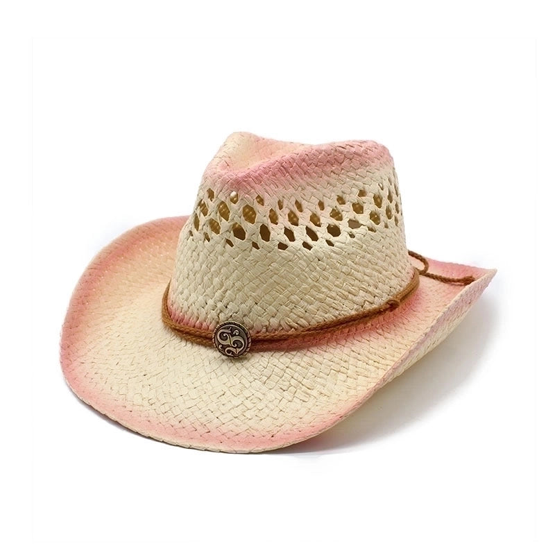 Women's Minimalist Star Patchwork Crimping Straw Hat