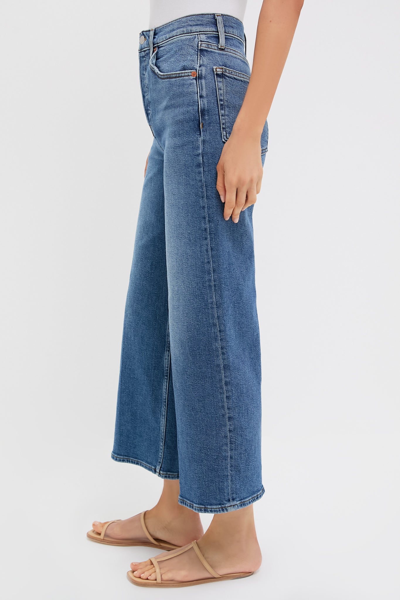 Mid 70s High Rise Wide Leg Crop