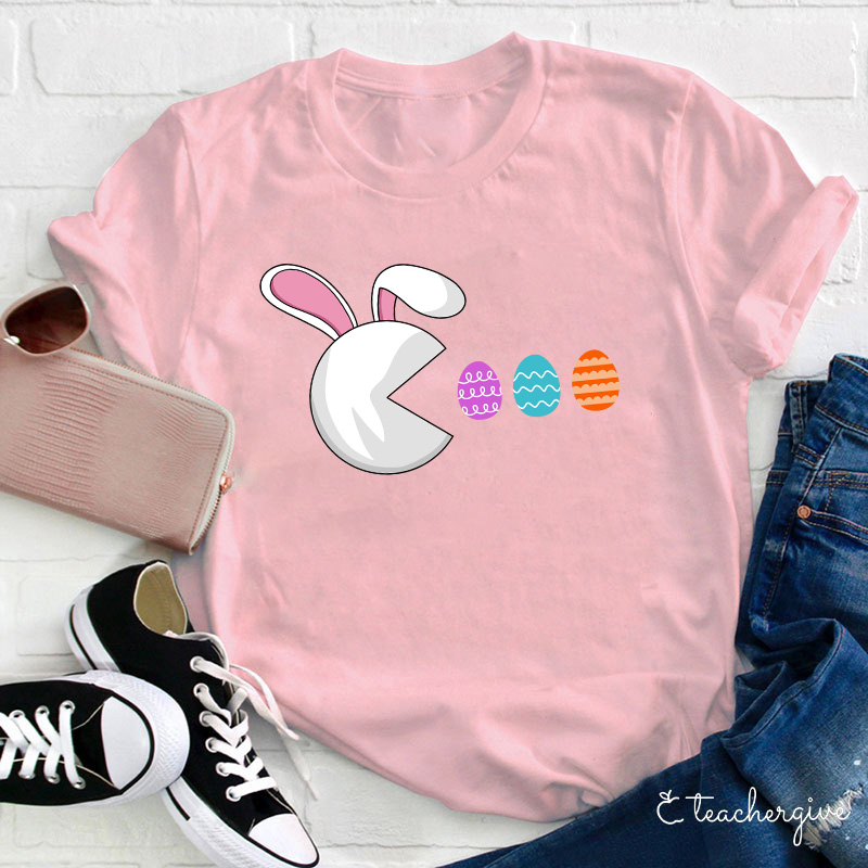 Pac-man Bunny Teacher T-Shirt