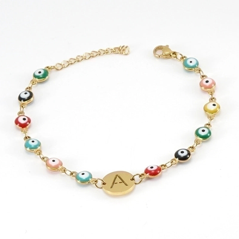 Fashion Letter Eye 304 Stainless Steel 18K Gold Plated Stainless Steel Bracelets In Bulk