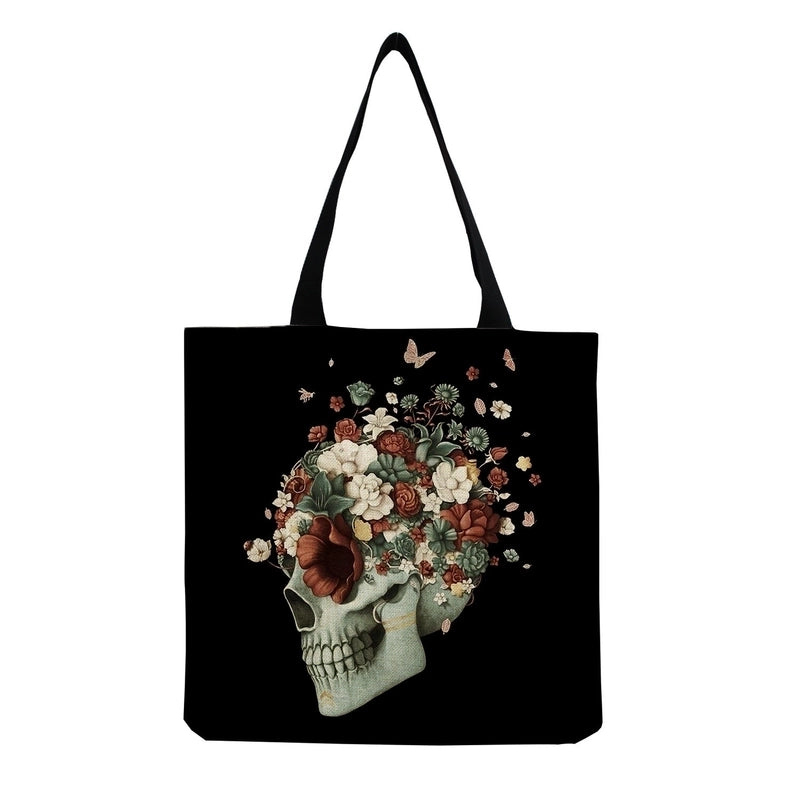 Unisex Casual Punk Skull Shopping Bags