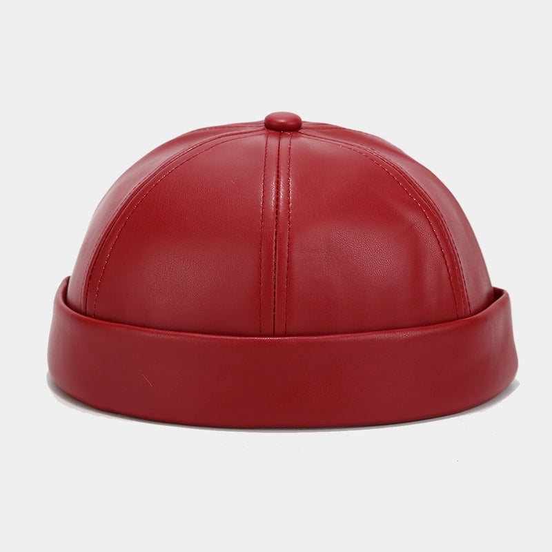 Unisex Retro Classic Style Solid Color Eaveless Chinese Landlord Hat Beanie Hat