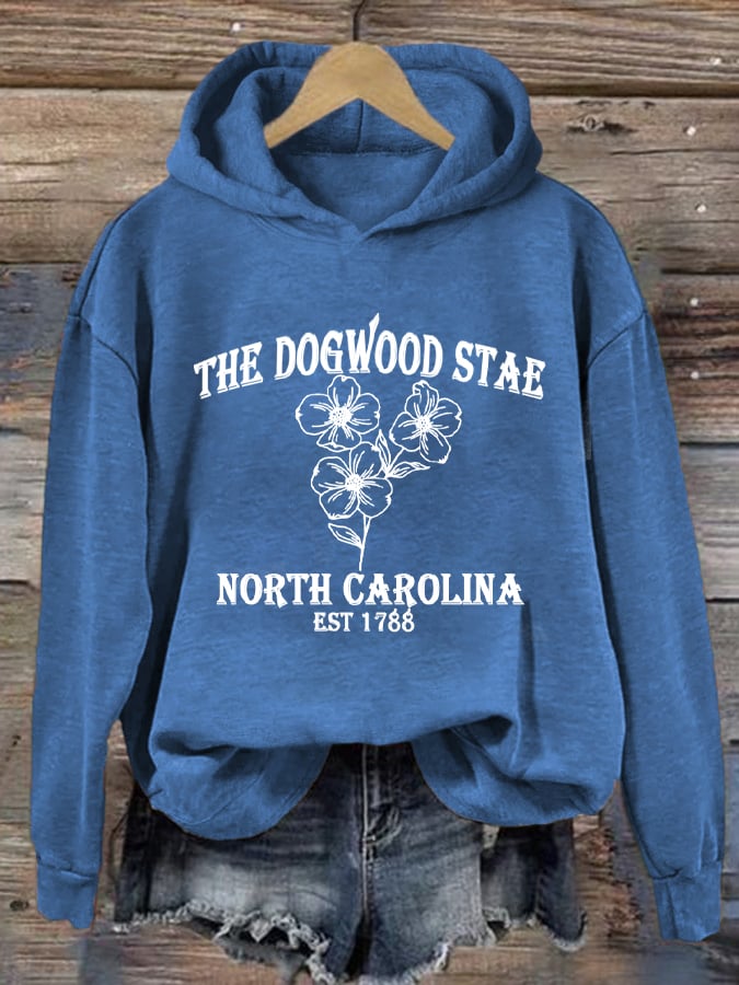 Women's North Carolina Strong Dogwood Print Hoodie