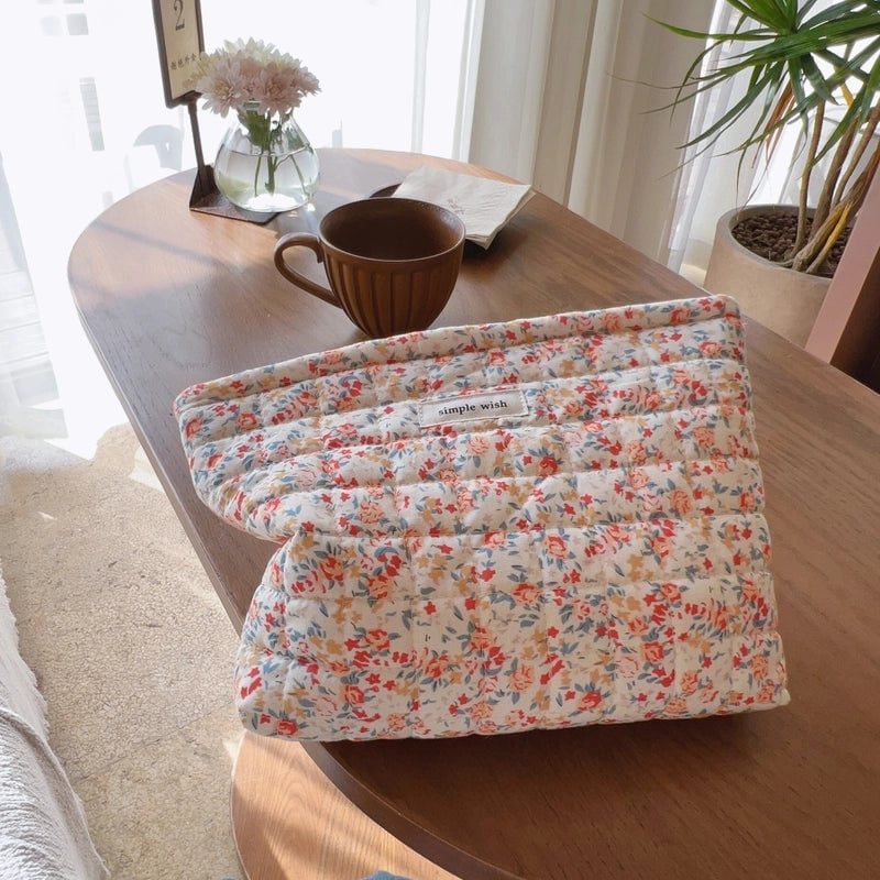 Red Small Floral Quilted Blue Floral Quilted Yellow Floral Quilted Canvas Ditsy Floral Square Clutches