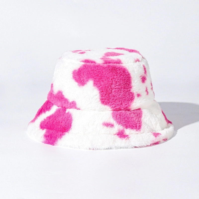 Unisex Vintage Style Cow Pattern Big Eaves Bucket Hat