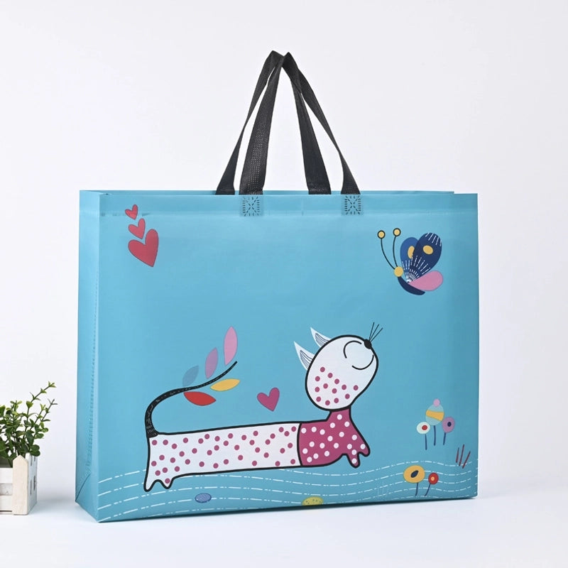 In Stock Hot-pressed Non-woven Clothing Bag Smile Face Facial Expression Bag Color Printing Children's Clothing Bag Advertising Handbag Printing LO