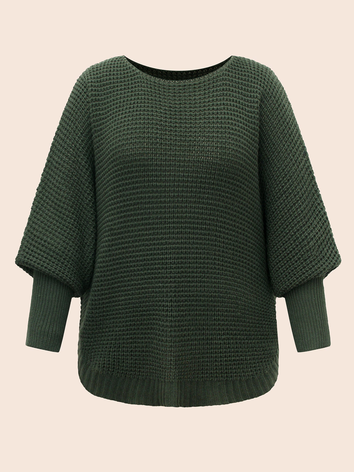 Texture Boat Neck Dolman Sleeve Pullover