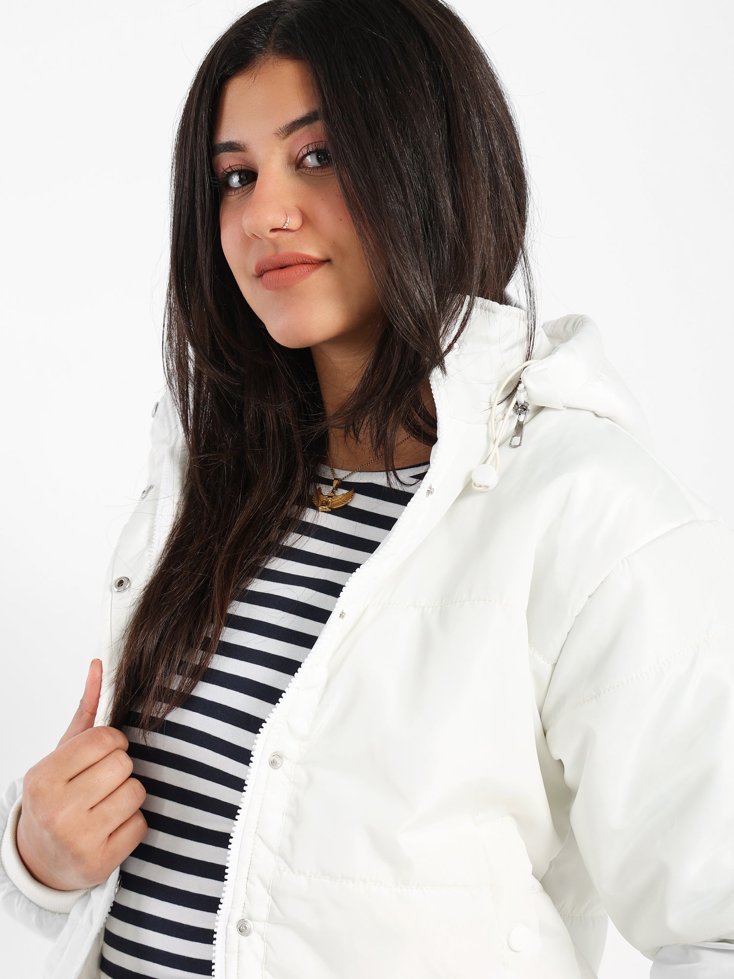 Bomber Jacket with Hood and Pocket