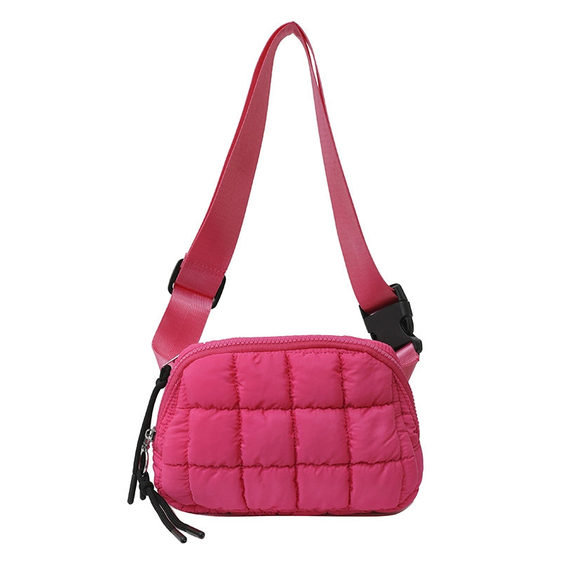 Women's Small Pu Leather Solid Color Elegant Square Zipper Crossbody Bag