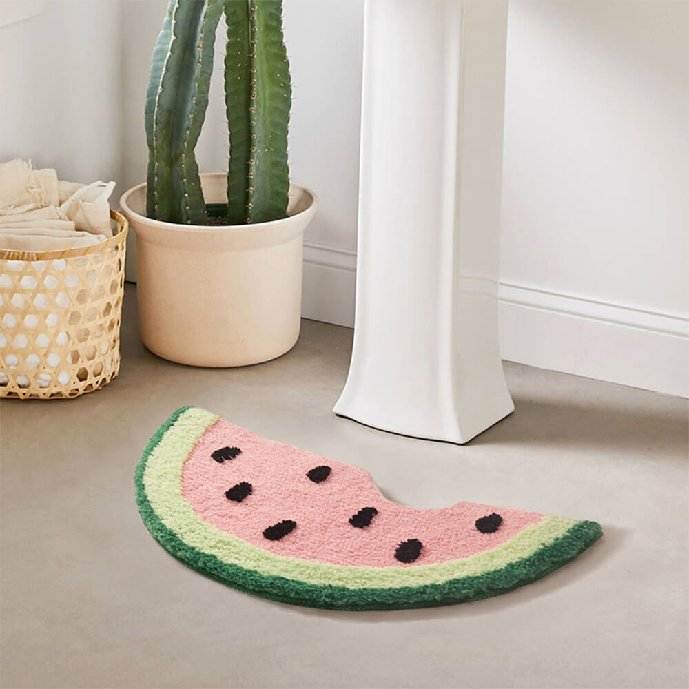 Watermelon Shape Multi-Functional Decorative Non-Slip Washable Bath Mat Home Rug