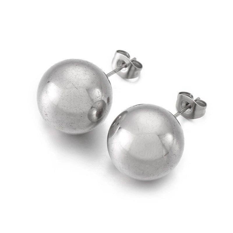 1 Pair Minimalist Round Plating Stainless Steel 18K Gold Plated Ear Studs