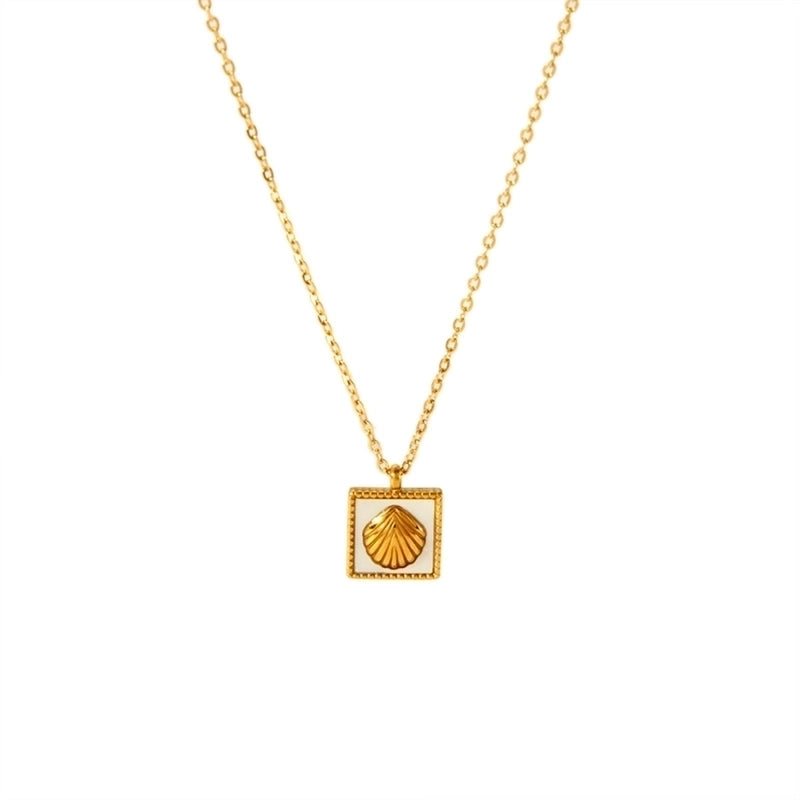 304 Stainless Steel Gold Plated Minimalist Classic Style Plating Solid Color Pendant Necklace