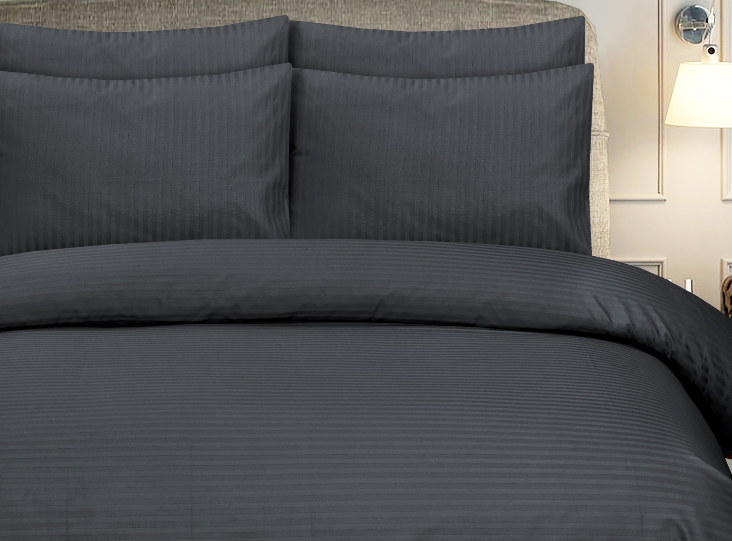 Grey Stripe-Bed Sheet Set