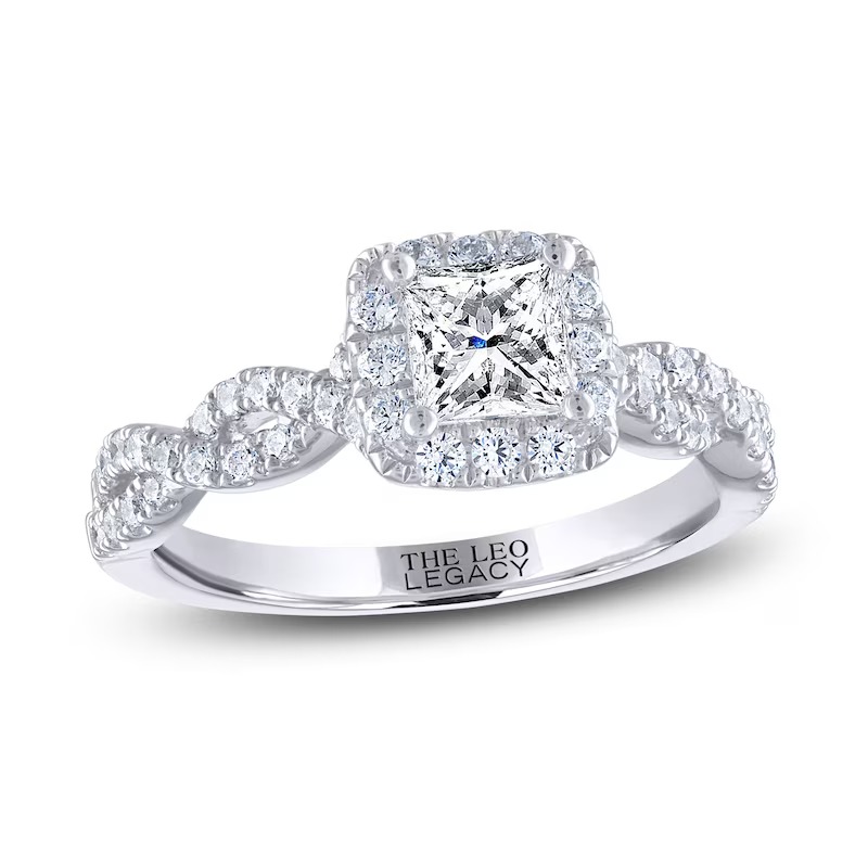 THE LEO Legacy Lab-Grown Diamond Princess-Cut Engagement Ring 1-1/6 ct tw 14K White Gold