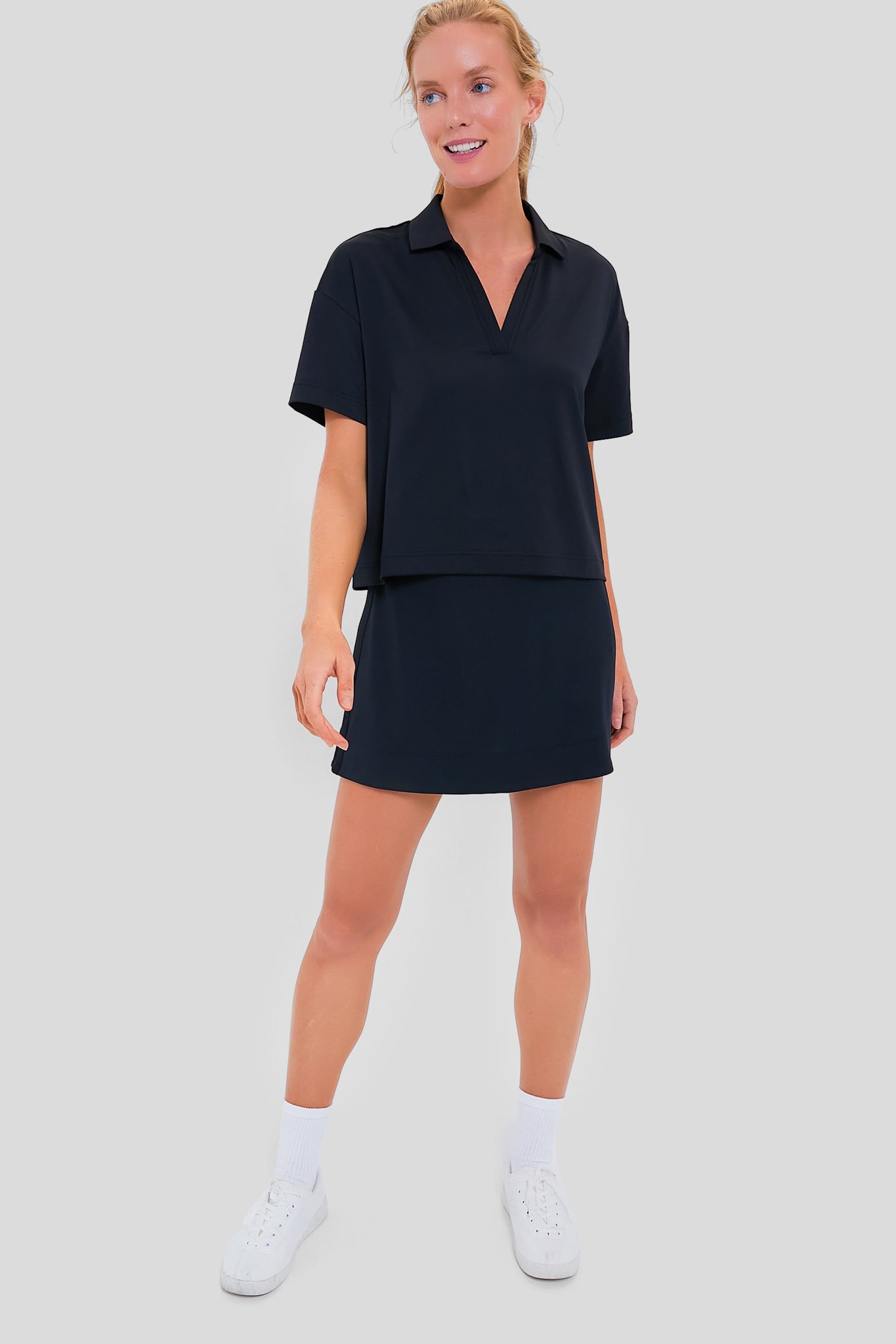 Black Cropped Caroline Polo