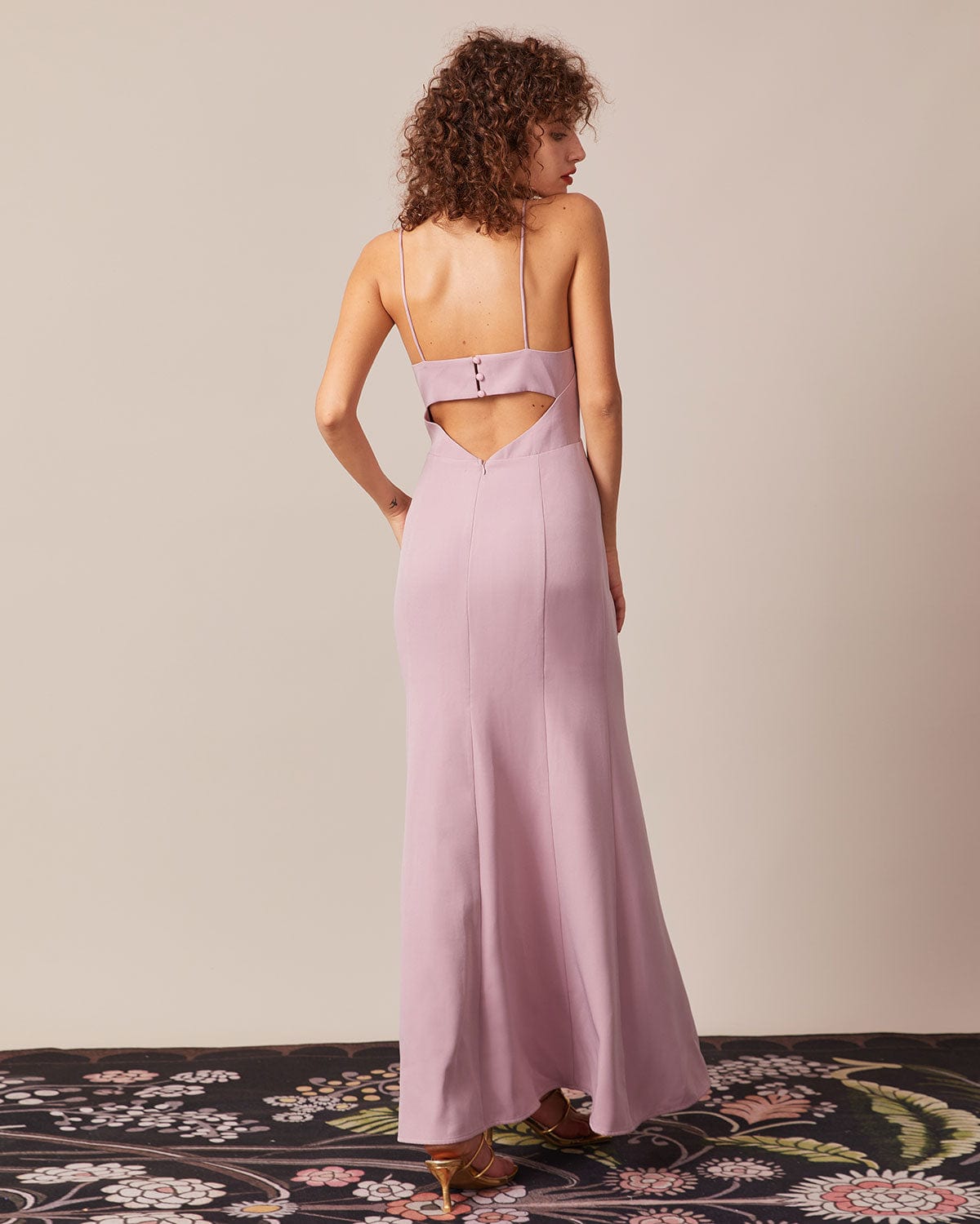 The Purple Cutout Back Mermaid Maxi Dress