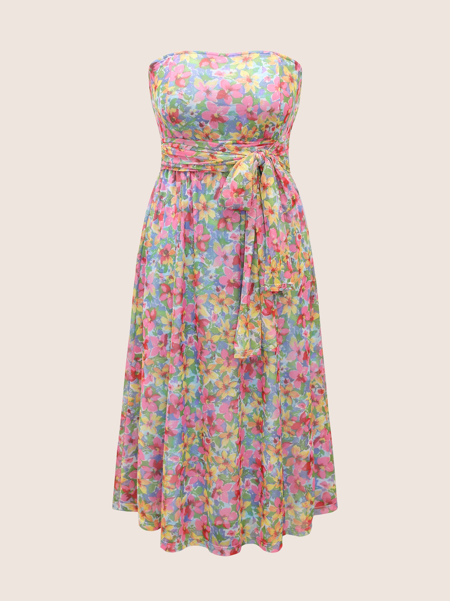 Everywhere Dress - Colored Floral Belted Dress