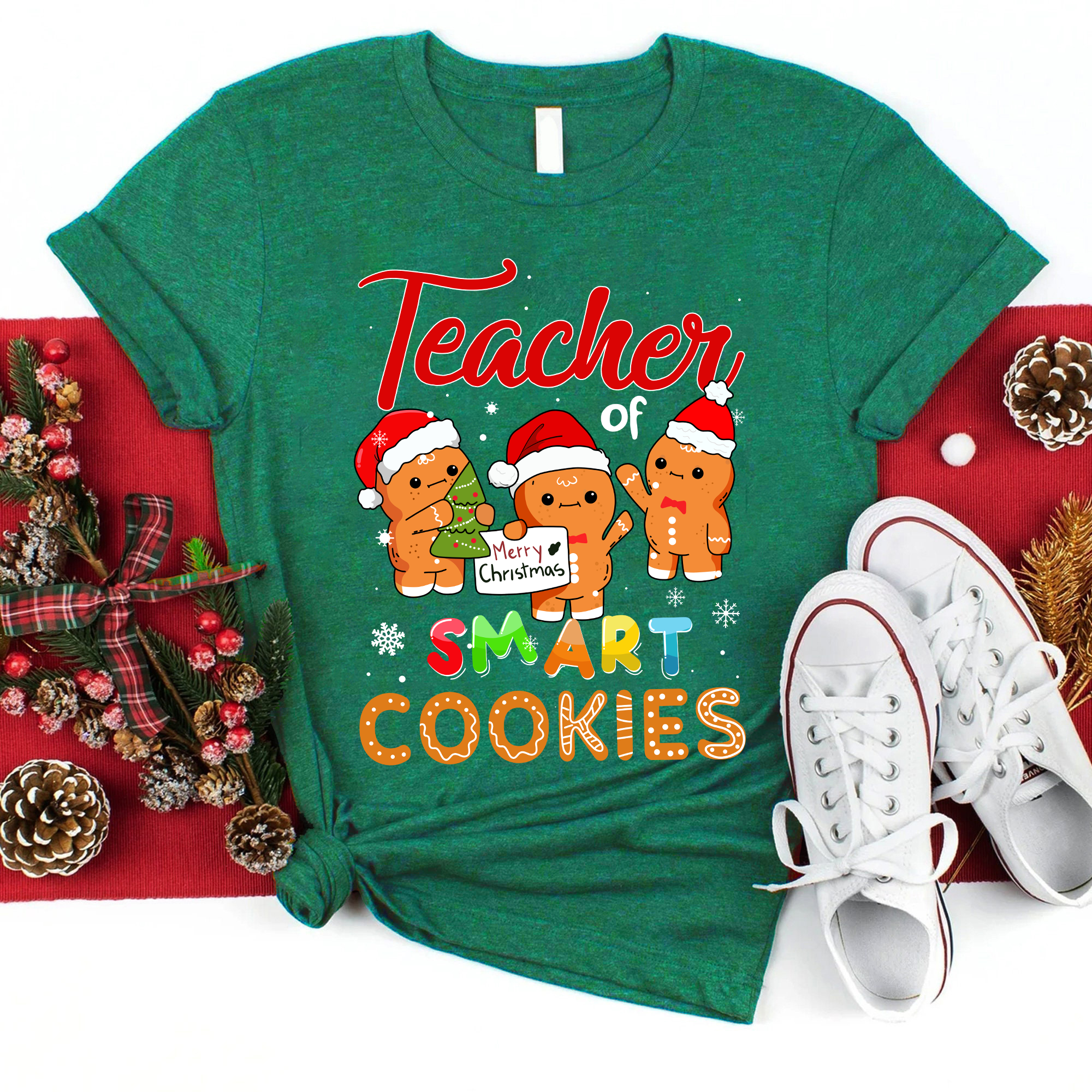 Teacher Of Smart Cookies Christmas T-Shirt