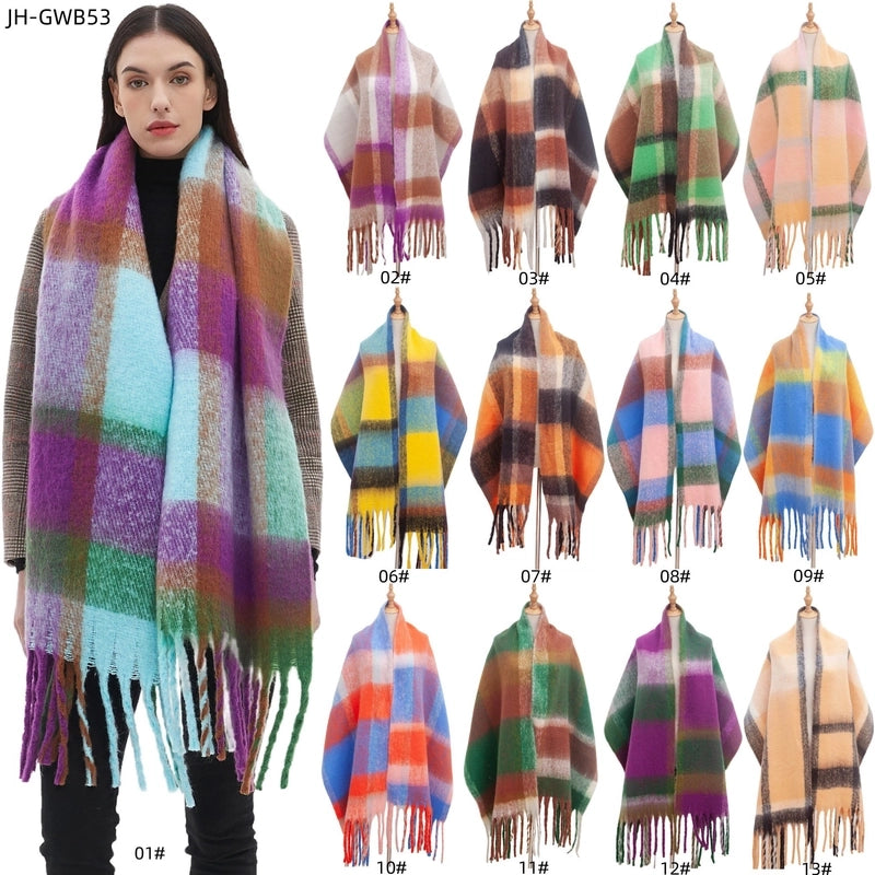 Unisex Casual Minimalist Lattice Polyester Scarf
