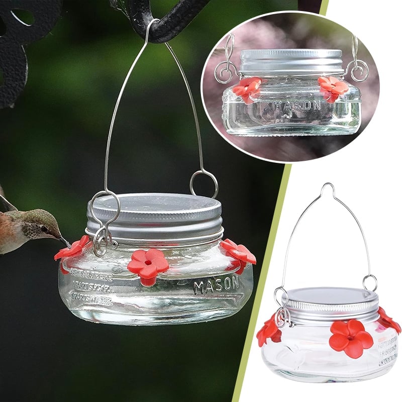 🎉   Promotion-49% OFF 🎉 Beautiful Mason Jar Hummingbird Feeder W/ Four Ports