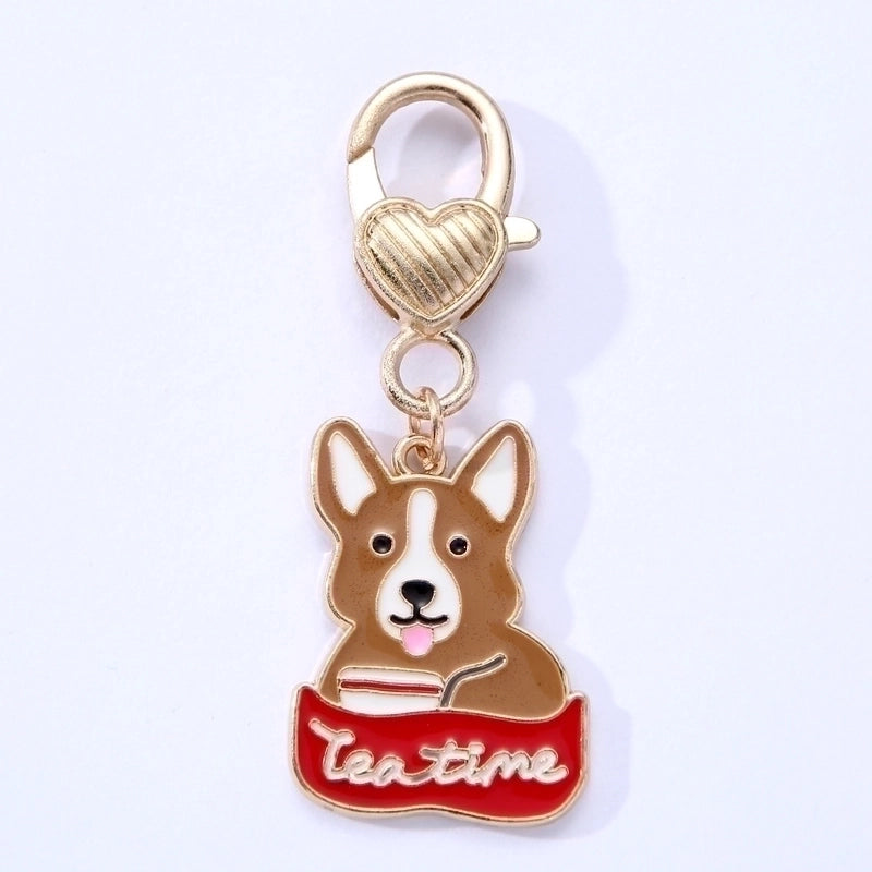 Cute Pet Dog Alloy Drip Oil Pendant Jewelry Accessories