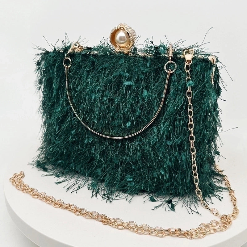 Women's Polyester Solid Color Vintage Style Classic Style Square Lock Clasp Handbag Evening Bag
