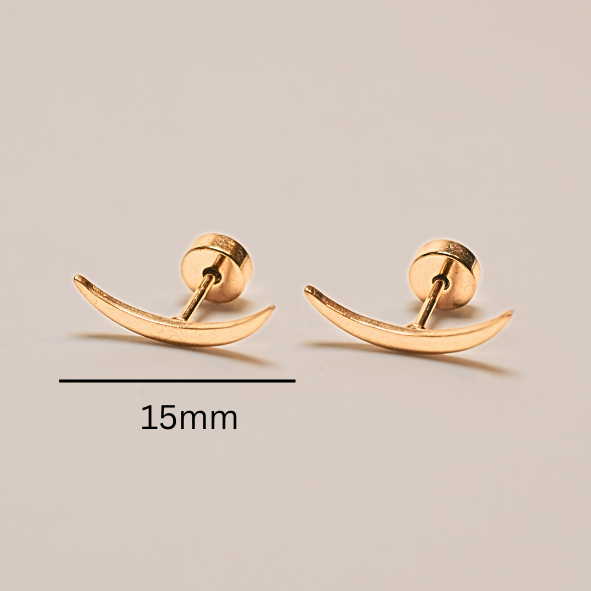 Crescent studs - Gold