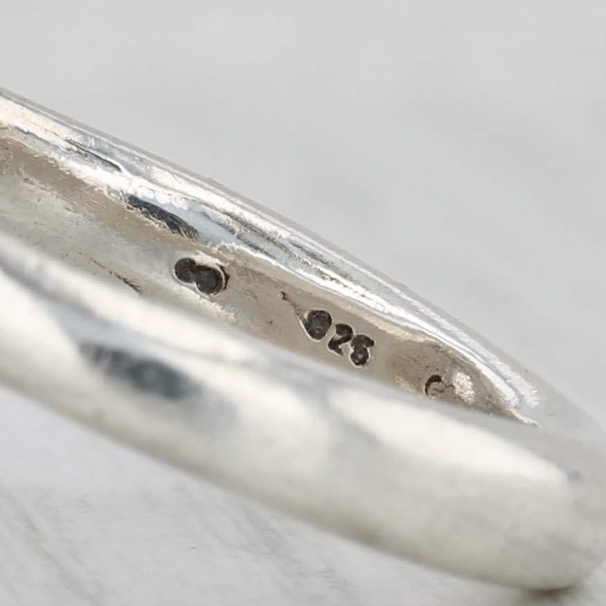Swirl Statement Ring Hammered Sterling Silver Size 8.5