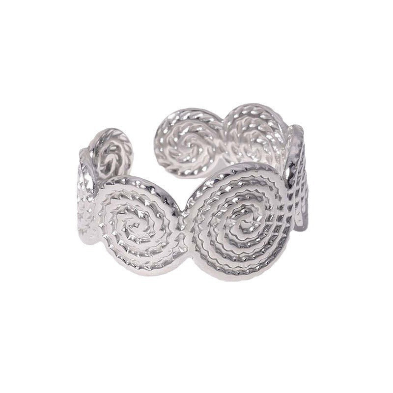 Vintage Open Ring Retro Round Geometric Stainless Steel Electroplating Rings