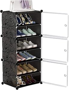 Single Column 6 Layer Shoe Rack. Dust proof Shoe Cabinet with Door