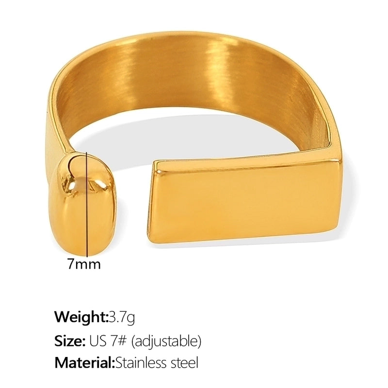 304 Stainless Steel 18K Gold Plated Minimalist Irregular Floral Irregular Ditsy Floral Zircon Adjustable Ring