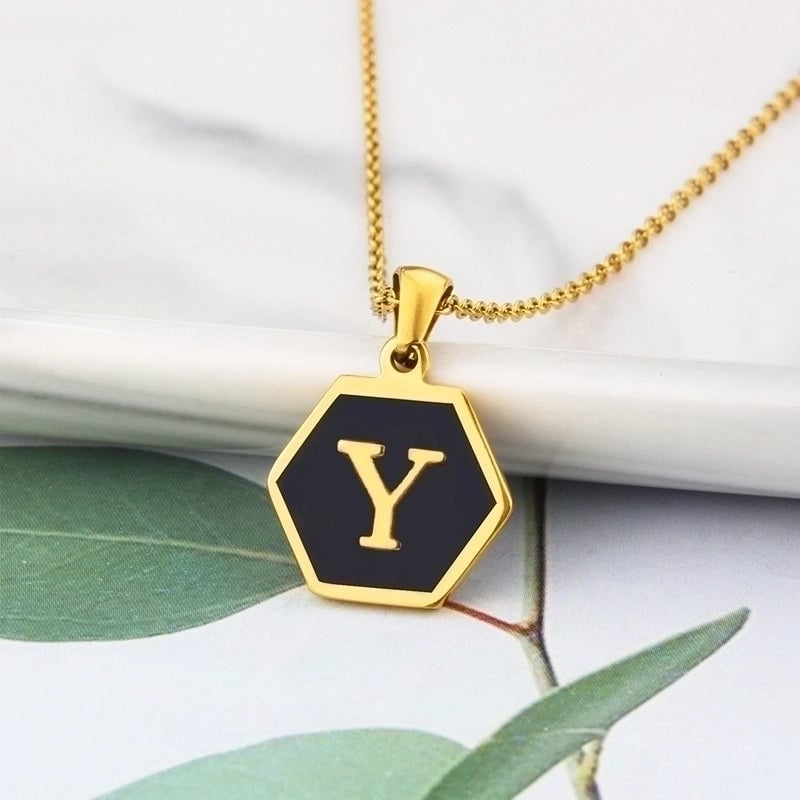 Titanium Steel Minimalist Plating Letter Necklace