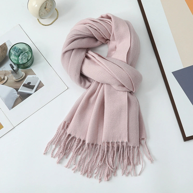 Cashmere Scarf Women's Winter Hot Imitation Cashmere Scarf Men's Shawl  Thickened Double-sided Wool Scarf