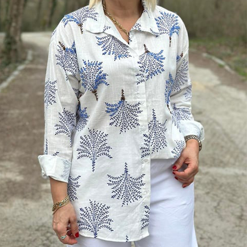 🍁Women's Casual Botanical Print Shirt✨