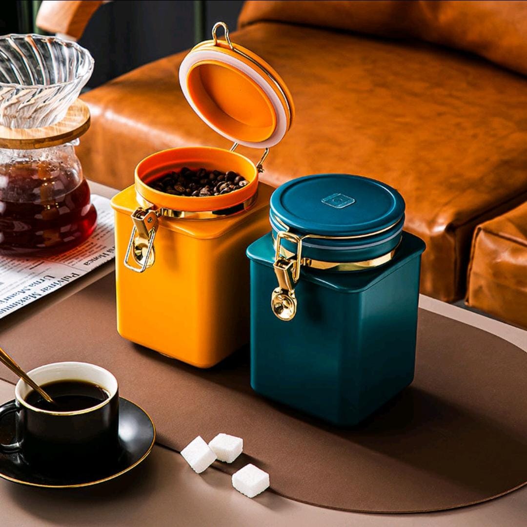 Coffee Jar Storage Jar Airtight. Coffee Container. for Coffee Beans Powder. Sugar Flour. Nuts  1.1 L