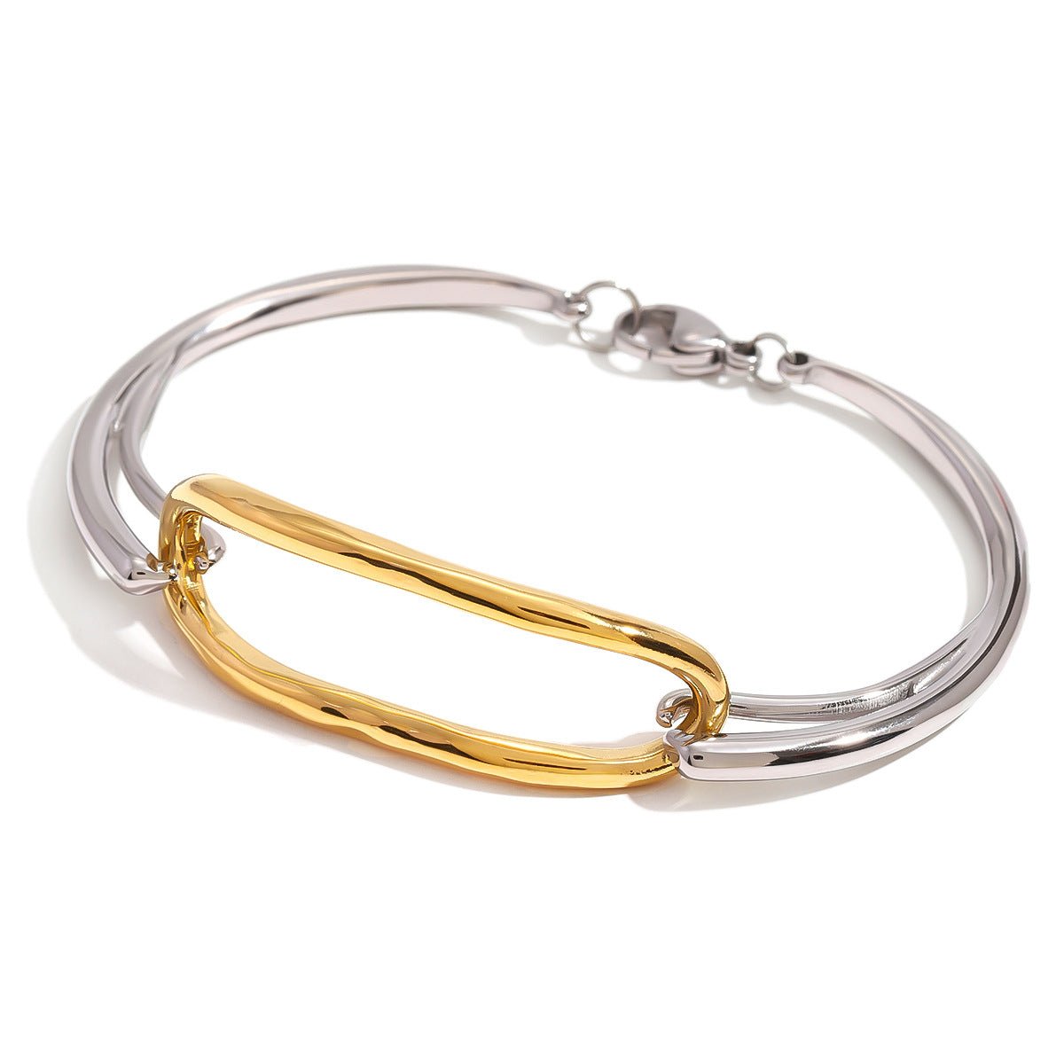 18K Stainless Steel Color Matching Geometric Bracelet Ins Simple Bracelet Titanium Steel Bracelet