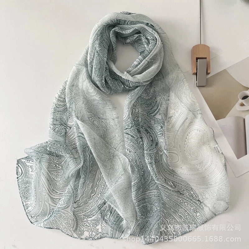 Women's Vacation Color Block Floral Polyester Silk Scarves