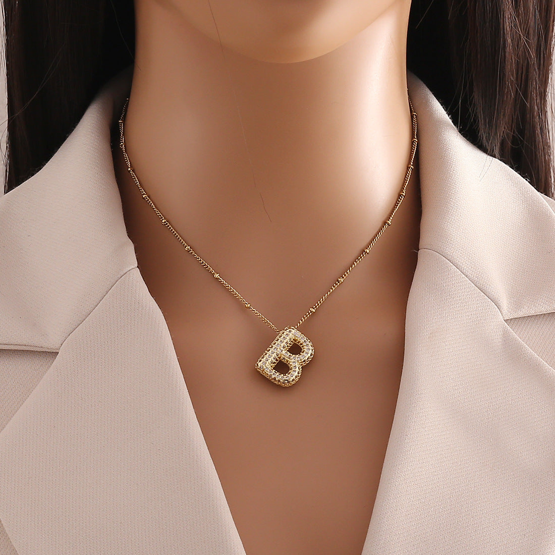 Expressive Letter Text Number Copper Electroplating Necklaces